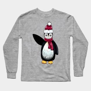 Waving Penguin Long Sleeve T-Shirt